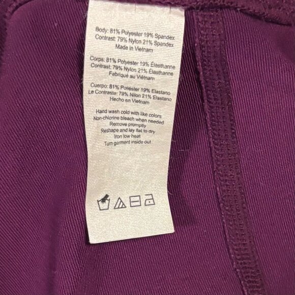 Alo Yoga Womens west coast Leggings Laser-Cut Design In Deep Plum Purple Size M - Picture 9 of 9